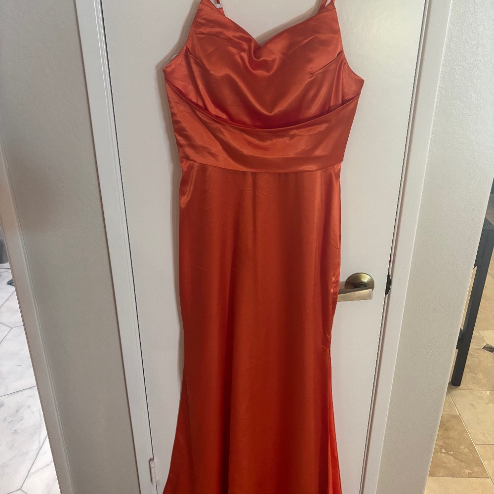 Vnaix Bridals Satin Dress with Adjustable Back.
